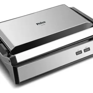 Grill Philco 2 Em 1 Pgr32 Chapa Com Abertura 180° Cor Preto com Inox