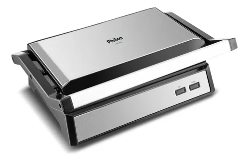 Grill Philco 2 Em 1 Pgr32 Chapa Com Abertura 180° Cor Preto com Inox
