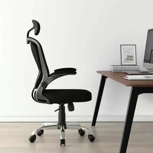 Cadeira De Escritório Ergonômica Giratória B100 Boston Preta Com Estofado Mesh Com Ajuste Lombar Luvinco - foto 1