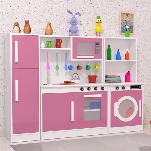 Cozinha Completa Infantil Ideal Para Crianças Se Divertirem Rosa - foto 2