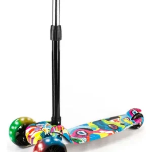 Patinete Infantil 3 Rodas Dobrável Com Led Conect Brinq BV0011 Brinquedo para Crianças Estável, Seguro E Divertido Colorido - foto 1