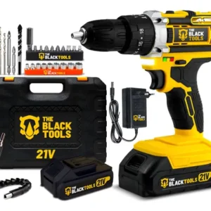 Parafusadeira Furadeira De Impacto The Black Tools Profissional TB-21PX 2 Baterias Com Maleta 60Hz Amarelo - foto 1