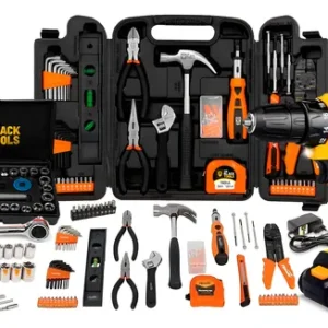 Jogo De Ferramentas 169 Peças Com Maleta E Furadeira Parafusadeira Sem Fio A Bateria Tb-12e 12v 3/8 10mm The Black Tools - foto 1