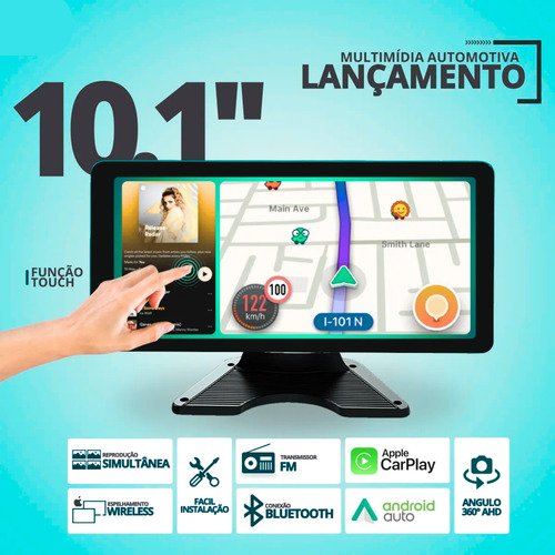 Monitor 10 Nvr Carplay Android Auto + 4 Câmeras - foto 3