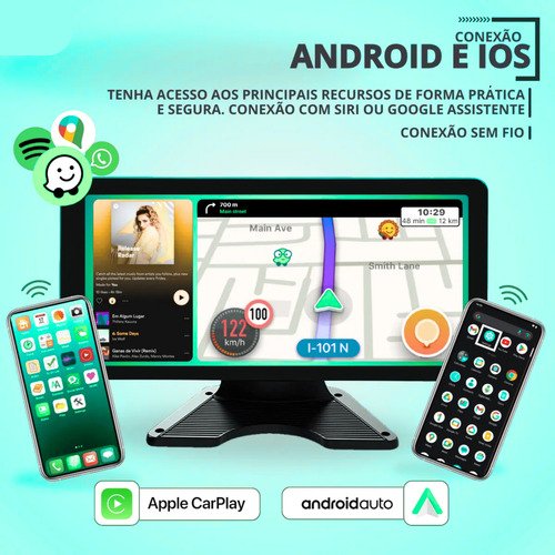 Monitor 10 Nvr Carplay Android Auto + 4 Câmeras - foto 4