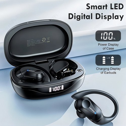 Fone Bluetooth 5.3 Lenovo Livepods Lp75 Corrida Thinkplus Cor Preto - foto 3