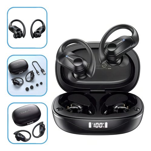 Fone Bluetooth 5.3 Lenovo Livepods Lp75 Corrida Thinkplus Cor Preto - foto 2